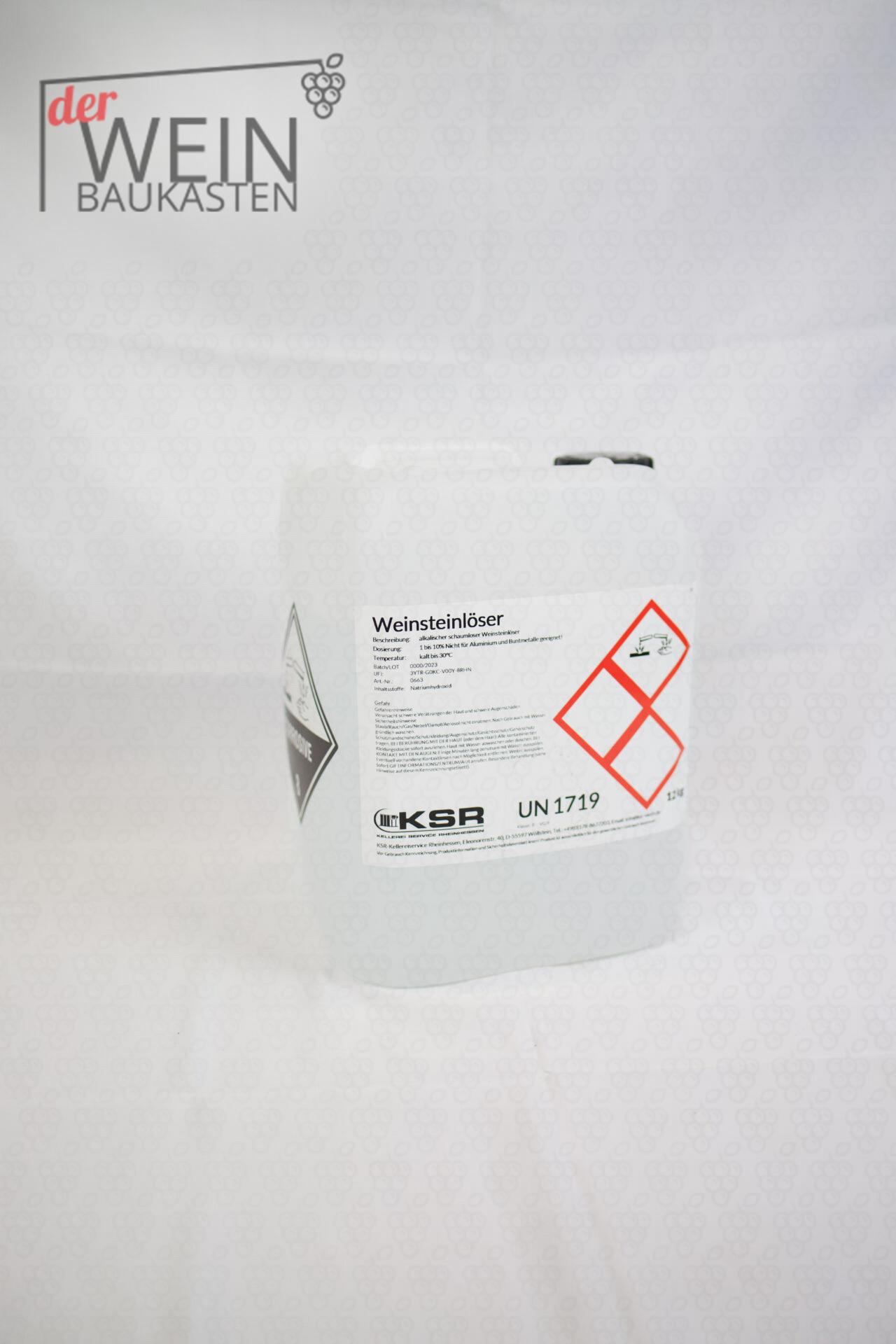 Weinsteinlöser - 12kg Flüssiger, alkalischer, ätzender Stoff, N.A.G (Natriumhydroxid)