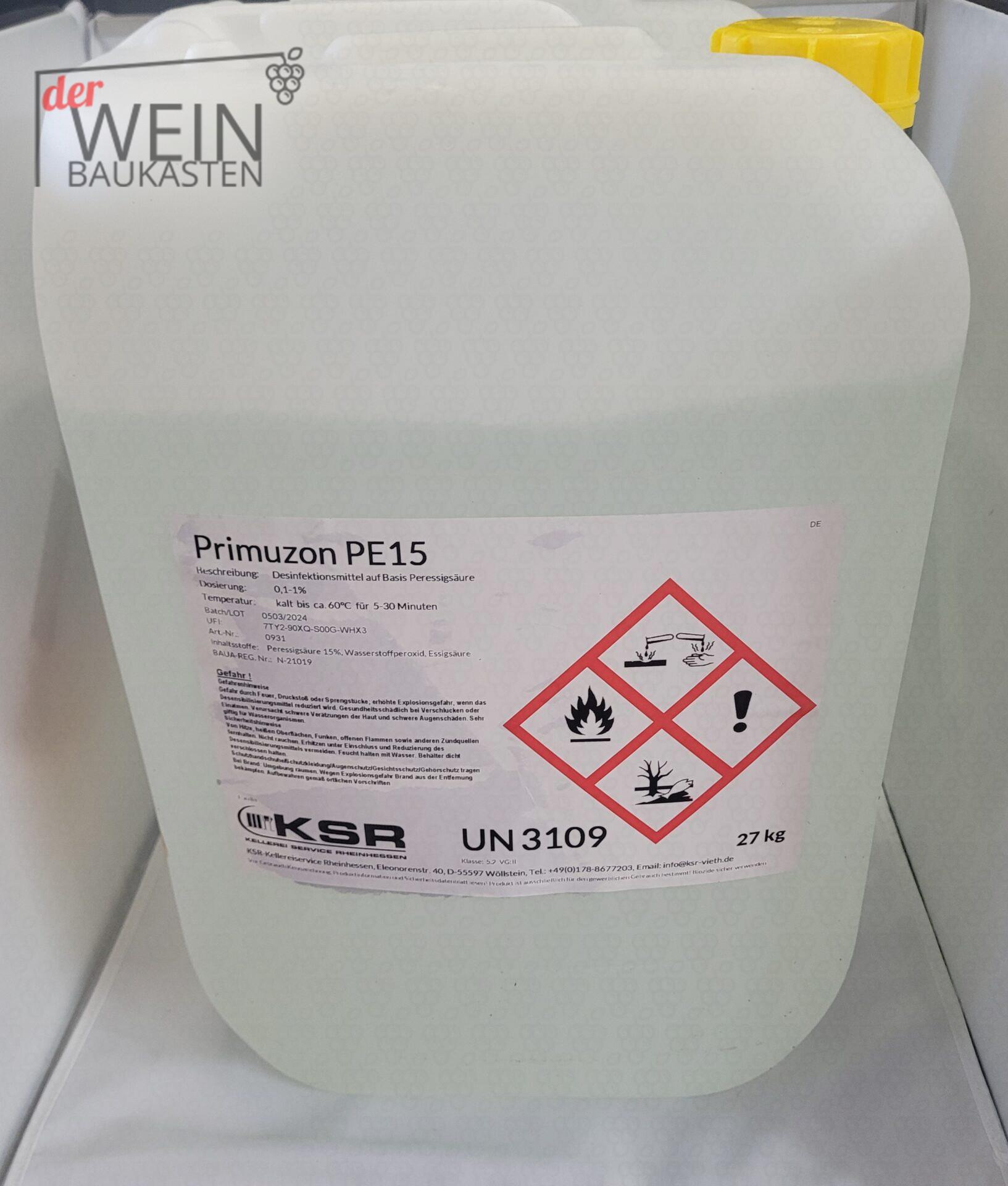 Primuzon PE15 - 27kg flüssiges, organisches Peroxid, Typ F, (Peressigsäure 15%)