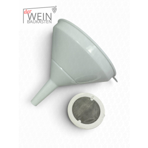 Kunststofftrichter mit Sieb 26cm / weiß