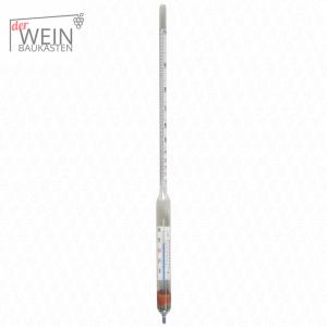 Alkoholspindel 0-100% - mit Thermometer