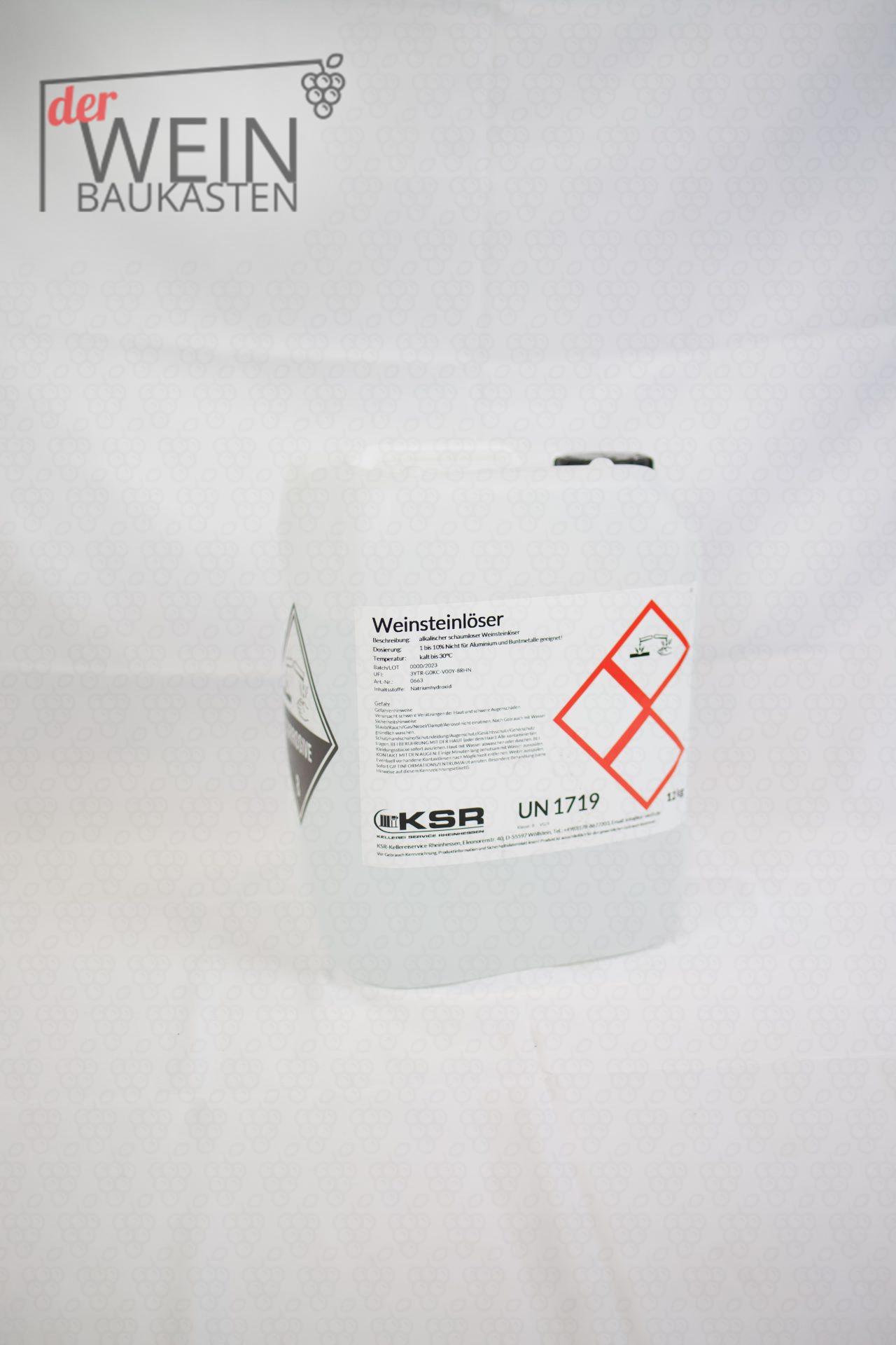 Weinsteinlöser - 12kg Flüssiger, alkalischer, ätzender Stoff, N.A.G (Natriumhydroxid)